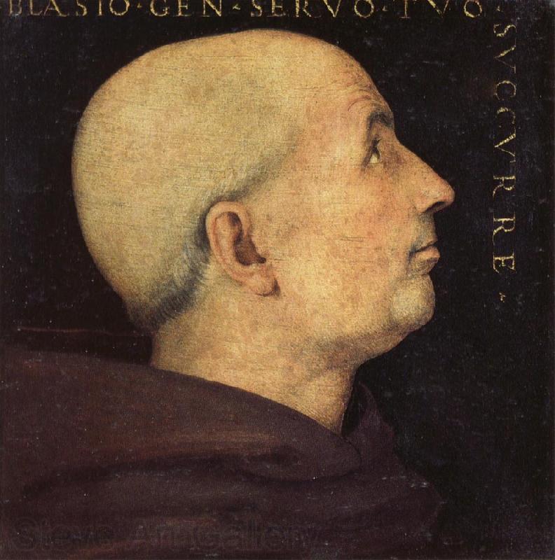 PERUGINO, Pietro Portrait of Dom Biagio Milanesi France oil painting art